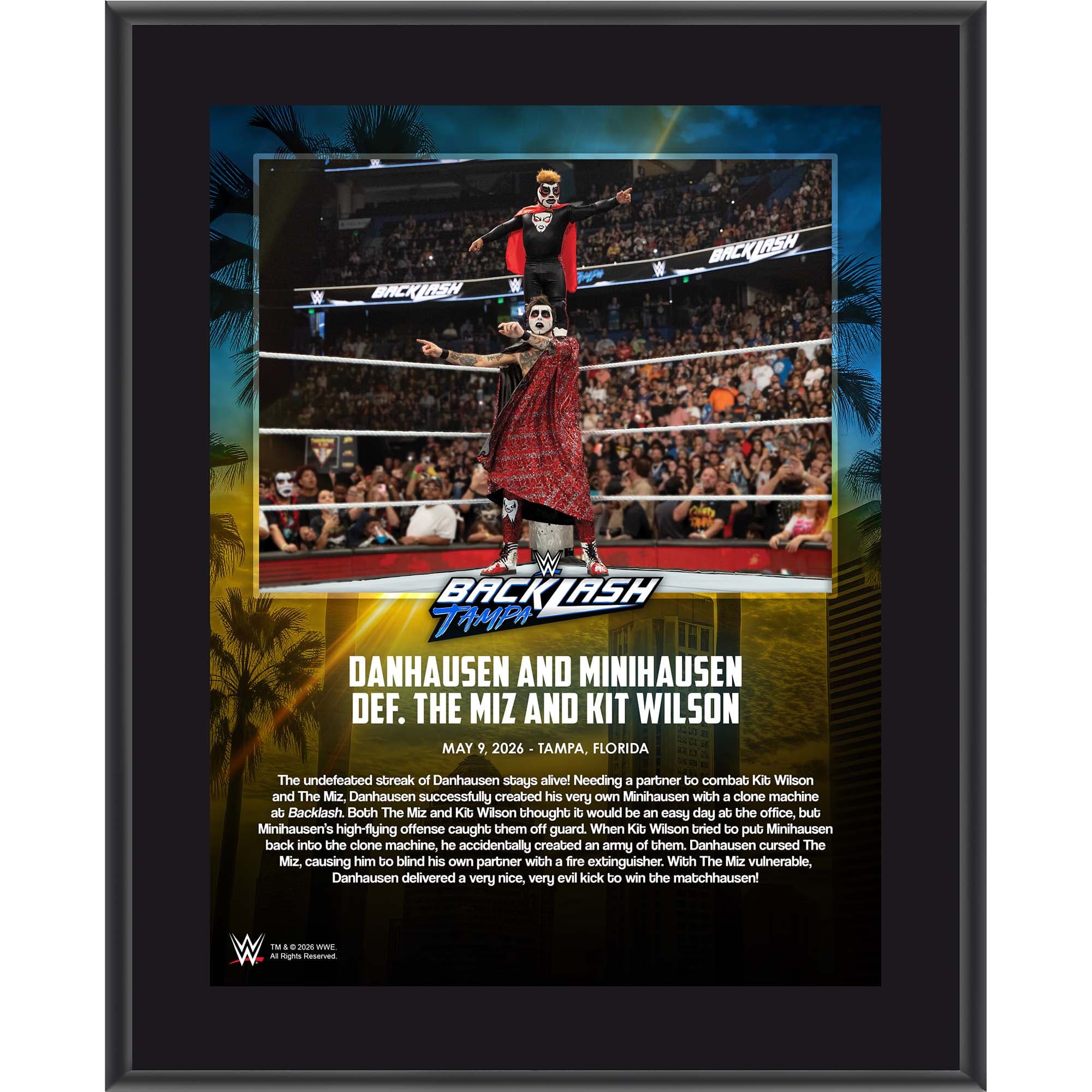 Danhausen & Minihausen WWE 2026 Backlash Sublimated Plaque