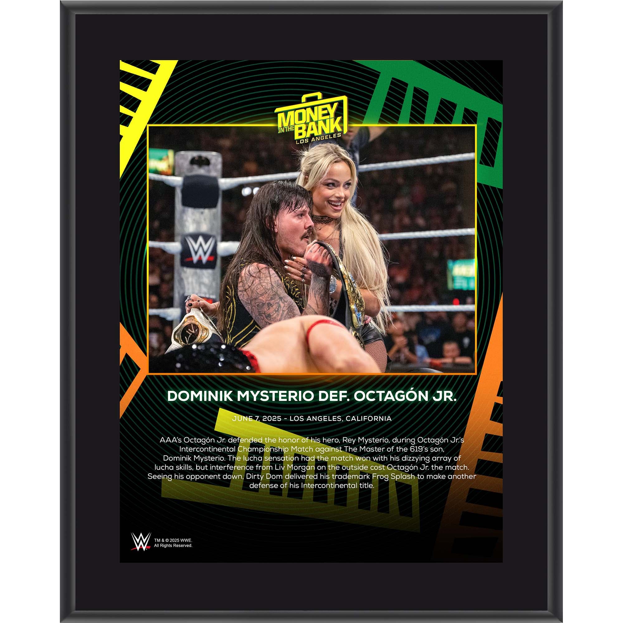 Dominik Mysterio 2025 Money In The Bank Sublimated Plaque