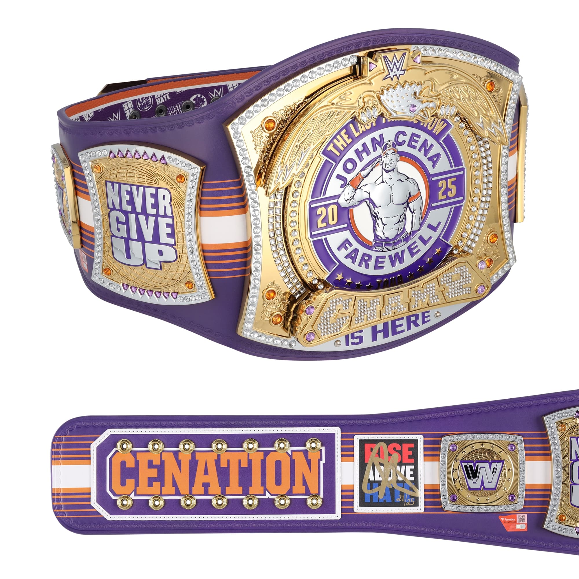 John Cena Farewell Tour 2025 Phoenix Spinner Championship Replica Title Belt