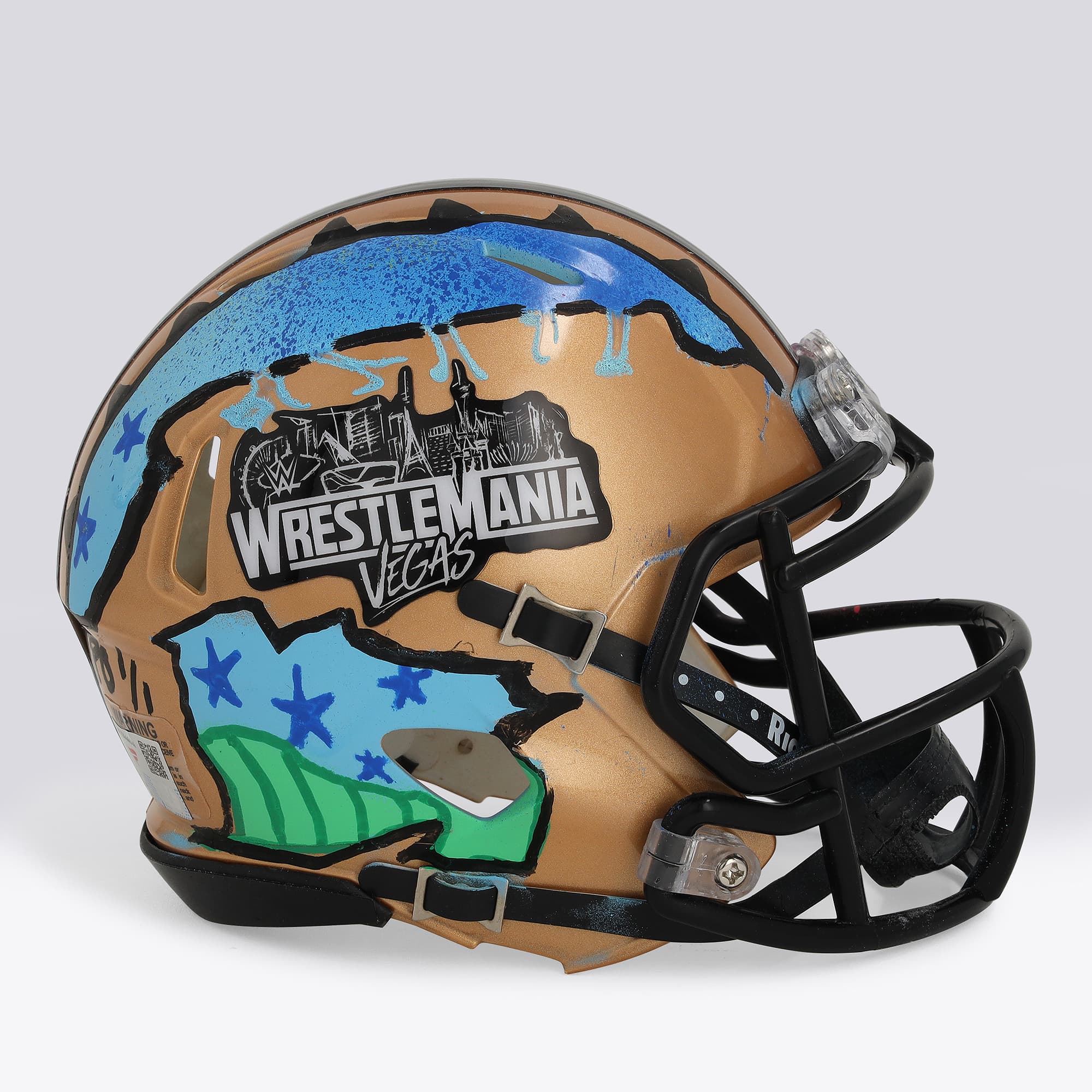 WrestleMania 42 Gold Riddell Mini Helmet